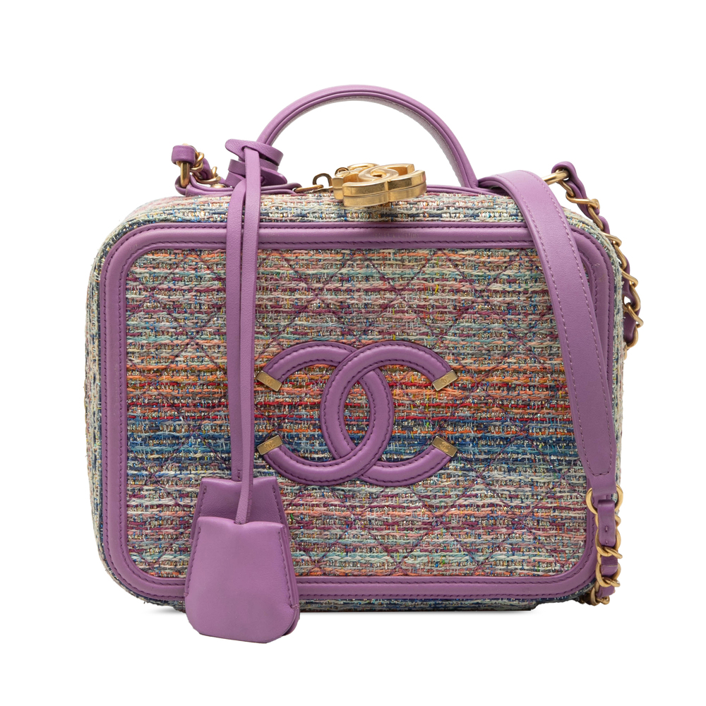Pre-Loved Chanel Medium Tweed CC Filigree Vanity Case - Picture 1 of 8